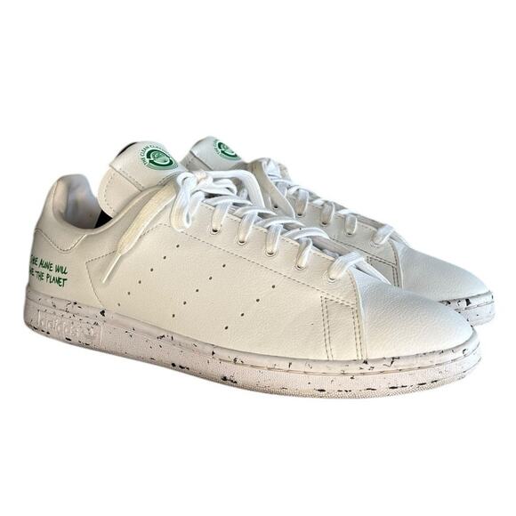 Men's Adidas Stan Smith FU9609 Leather Lace-Up Athletic Sneaker Size 10 White - Picture 3 of 6